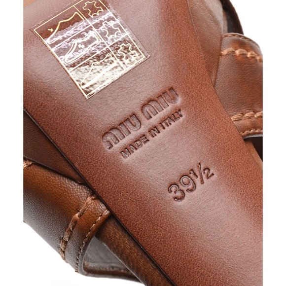 Miu Miu from Barneys New York Leather Platform Sandals 9.5 - Picture 7 of 9